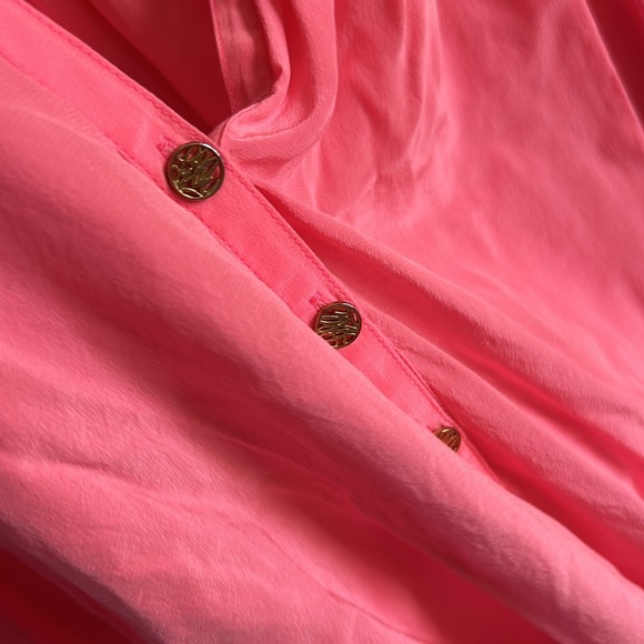 Lilly Pulitzer Elsa Silk Pink Top Long Sleeve Size Large - Picture 5 of 11